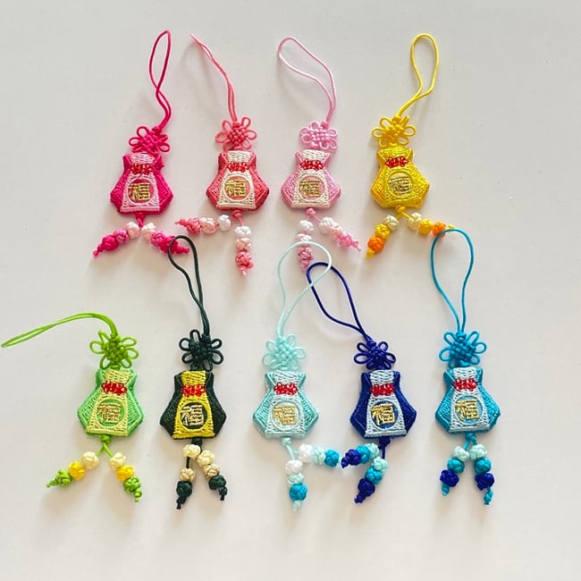 'fortune pouch' traditional korean norigae charms