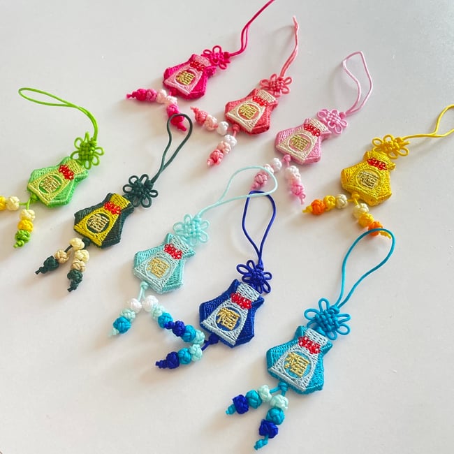 'fortune pouch' traditional korean norigae charms