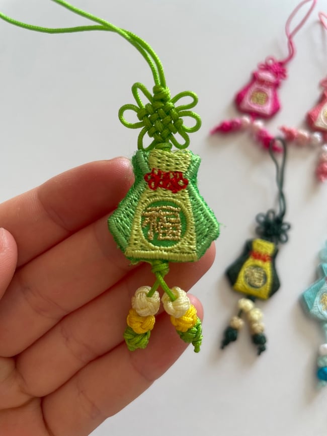 'fortune pouch' traditional korean norigae charms