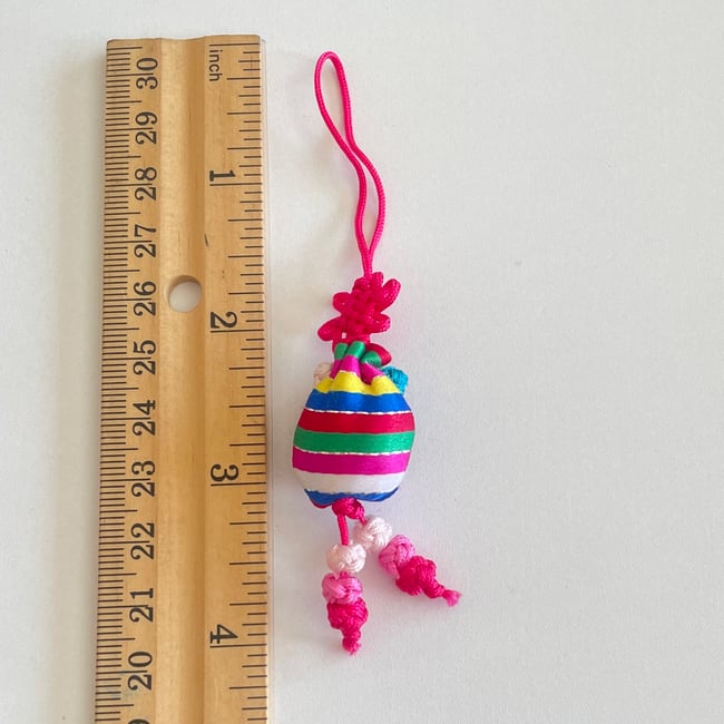 'striped fortune pouch' traditional korean norigae charms
