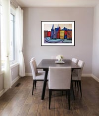 Image 2 of William H. Johnson - Harlem Cityscape with Church, Giclee Print on Canvas or Paper, African American