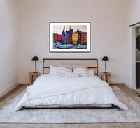 Image 5 of William H. Johnson - Harlem Cityscape with Church, Giclee Print on Canvas or Paper, African American