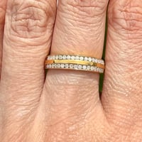 Image 1 of The Josephine - Natural Diamond Double Row Band - 0.25 CTW 18k Gold Plated Sterling Silver - Size 5