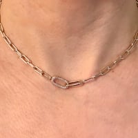 Image 1 of Sterling Silver Diamond Paperclip Chain Necklace | 18” | 1/12 CTW | Retail $440