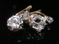 Image 2 of FRENCH EDWARDIAN 18CT YELLOW GOLD OLD CUT 0.90ct DIAMOND DROP  EARRINGS