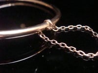 Image 5 of VICTORIAN EDWARDIAN 15CT DOUBLE HEART MOONSTONE SEED PEARL BANGLE 7G