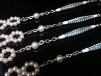 Image 1 of EDWARDIAN PLATINUM ENAMEL NATURAL SALTWATER PEARL CHAIN 21 INCHES