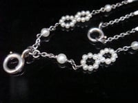 Image 4 of EDWARDIAN PLATINUM ENAMEL NATURAL SALTWATER PEARL CHAIN 21 INCHES