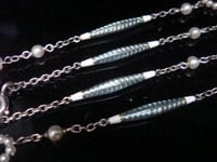 Image 5 of EDWARDIAN PLATINUM ENAMEL NATURAL SALTWATER PEARL CHAIN 21 INCHES