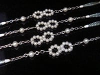 Image 6 of EDWARDIAN PLATINUM ENAMEL NATURAL SALTWATER PEARL CHAIN 21 INCHES
