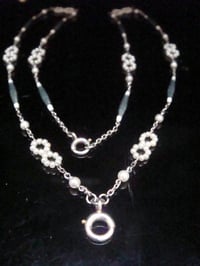 Image 8 of EDWARDIAN PLATINUM ENAMEL NATURAL SALTWATER PEARL CHAIN 21 INCHES