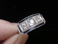 Image 4 of Art Deco 1920s platinum sapphire and diamond ring