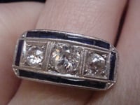 Image 5 of Art Deco 1920s platinum sapphire and diamond ring
