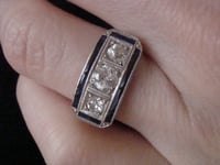 Image 6 of Art Deco 1920s platinum sapphire and diamond ring