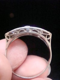 Image 7 of Art Deco 1920s platinum sapphire and diamond ring