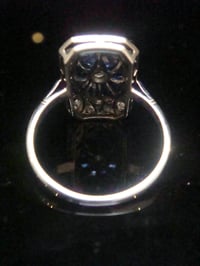 Image 5 of Art Deco 1920s 18ct white gold calibre cut sapphire and diamond ring