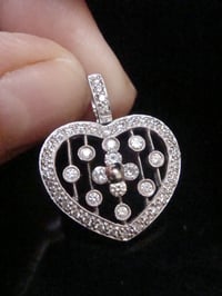 Image 1 of VINTAGE FRENCH 18CT DIAMOND HEART PENDANT 
