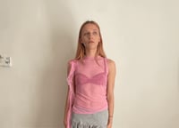 Image 1 of Ruffles Mesh Top Pink
