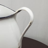 Image 4 of  Enamelware Water Pitcher With Blue Trim, L&G Mfg. #950