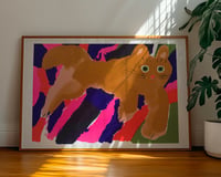 Image 1 of Chat bondissant / Jumping cat / Silk-screen poster