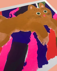 Image 2 of Chat bondissant / Jumping cat / Silk-screen poster