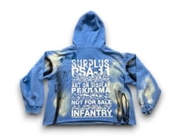 Image 2 of  Sade Adu 2pac custom upcycled reworked Nags Head Screen Print blue bleached hoodie