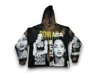 Image 1 of Sade Adu lauren Hill Rowan custom upcycled reworked Screen Print black bleached hoodie