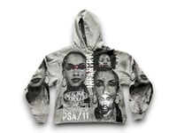 Image 1 of Sade Adu 2pac custom upcycled reworked Screen Printb gray hoodie