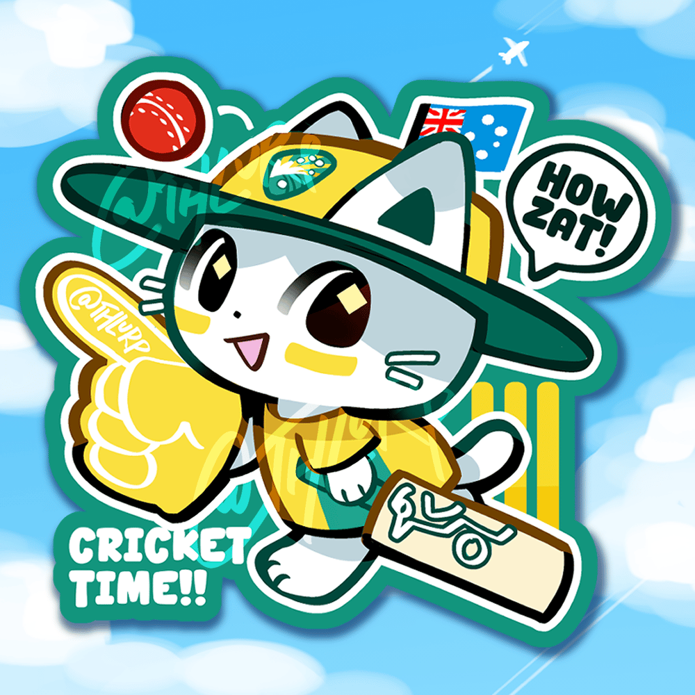 Image of Cricket Cat Die Cut Sticker