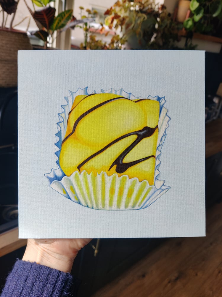 Image of 'Lemon Fondant Fancy' Medium oil painting