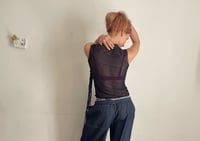 Image 2 of Ruffles Mesh Top Deep Blue