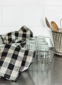 Image 1 of Torchon en lin à carreaux