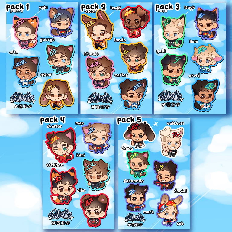 Image of F1 Driver Sticker Packs [UPDATED]