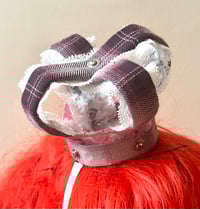 Image 1 of pink plaid x white mini crown