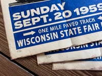 Image 4 of 250 Mile Stock Car Race Linocut Print  FREE SHIPPING