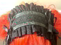 Image 3 of black embossed pleather headdress