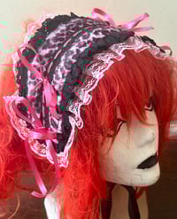 Image 1 of pink leopard x black headdress