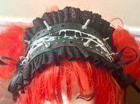 Image 3 of black x black barbed wire metal screw headdress