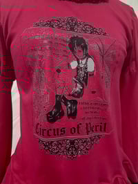 Image 3 of hot pink x black perilous heart print long sleeve cutsew 