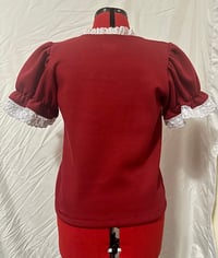 Image 2 of (plus size) red x white perilous heart print cutsew 