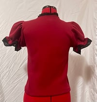 Image 3 of red x white x black skull print cutsew