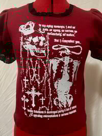 Image 2 of red x white x black skull print cutsew