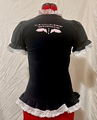 Image 3 of black x pink x white skull print cutsew