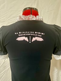 Image 4 of black x pink x white skull print cutsew