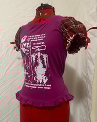 Image 2 of (discounted) maroon x red tartan skull print cutsew