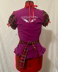 Image 4 of (discounted) maroon x red tartan skull print cutsew