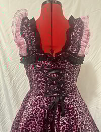 Image 4 of pink leopard x black corset JSK