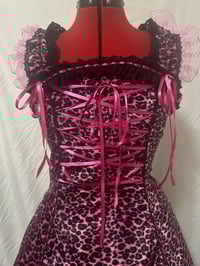 Image 5 of pink leopard x black corset JSK