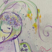 Image 2 of “dying daffodils” signed original drawing