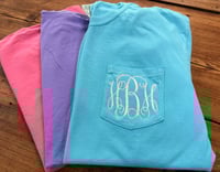 Embroidered Comfort Color Monogram Tee